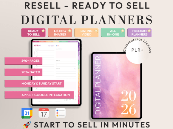 Download PLR - RESELL 2026 Digital Planner - Resell Collection