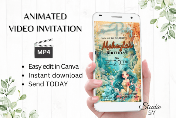 Download Mermaid Birthday Invitation - Premium Bundle