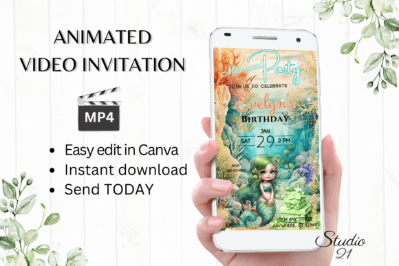 Download Animated Mermaid Birthday Invitation - Premium Resources