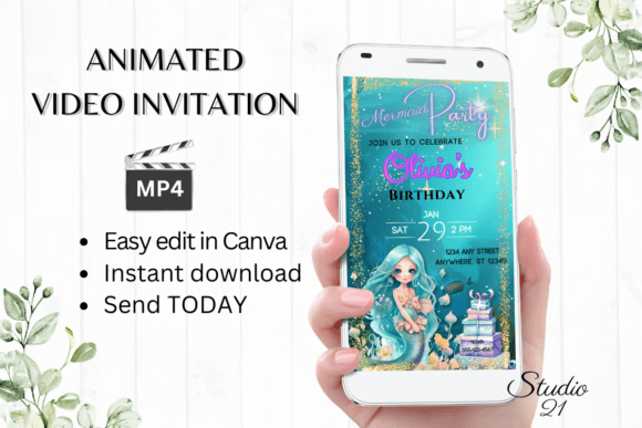 Download Mermaid Birthday Invitation - Premium Bundle