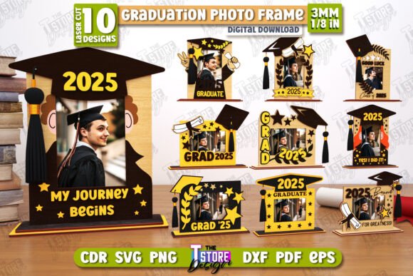Download Graduation Photo Frame Bundle | CNC File - Graduation photo Collection