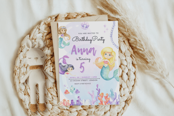 Download Mermaid Birthday Invitation Birthday Inv - Mermaid birthday invitation Collection